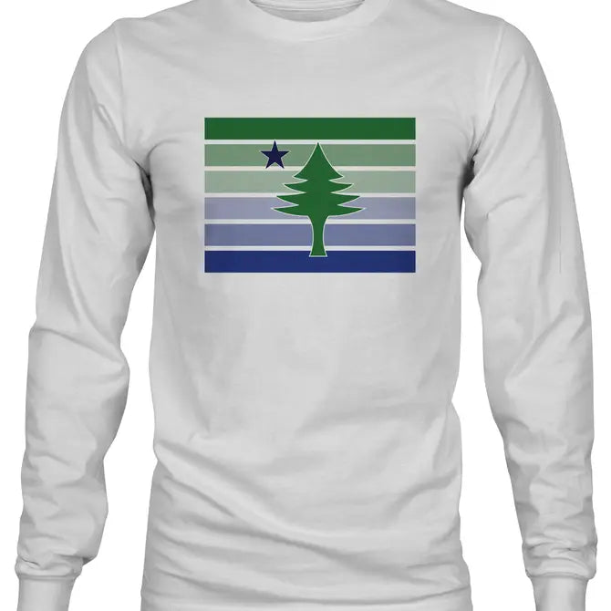 1901 Maine Flag Gradient Long Sleeve Shirt ROGUE LIFE MAINE Long Sleeve
