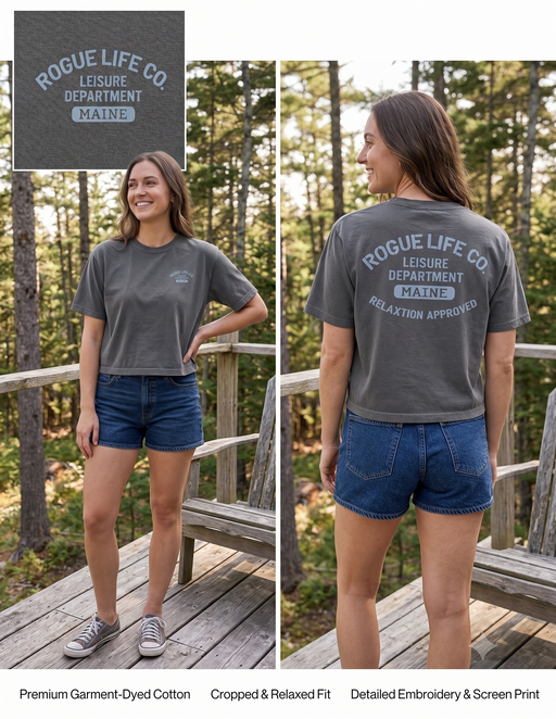 Women's Leisure Department Garment-Dyed Cropped Tee ROGUE LIFE Co. T-Shirt