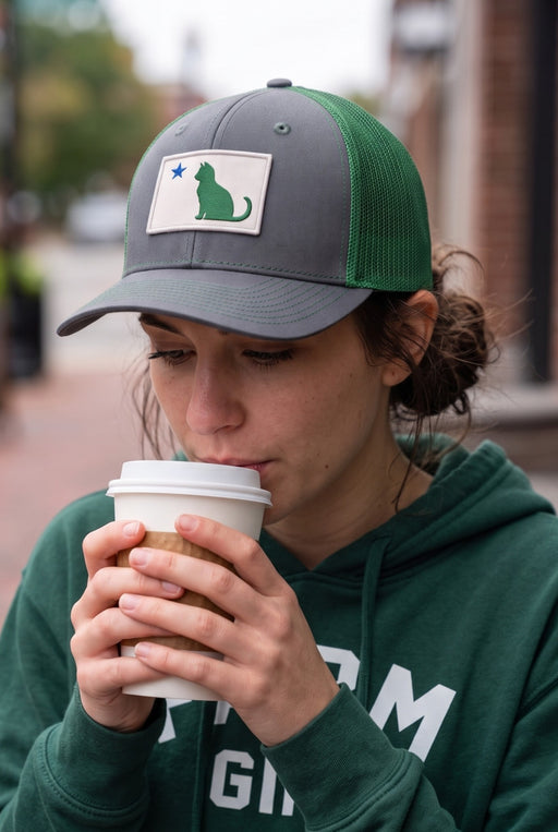 Maine Cat Flag Structured Trucker Hat ROGUE LIFE Co. Hat