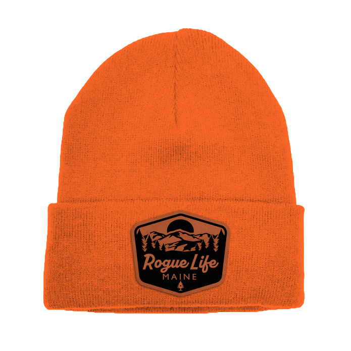 Rogue Life Mountains Leather Patch Fleece-Lined Knit Beanie