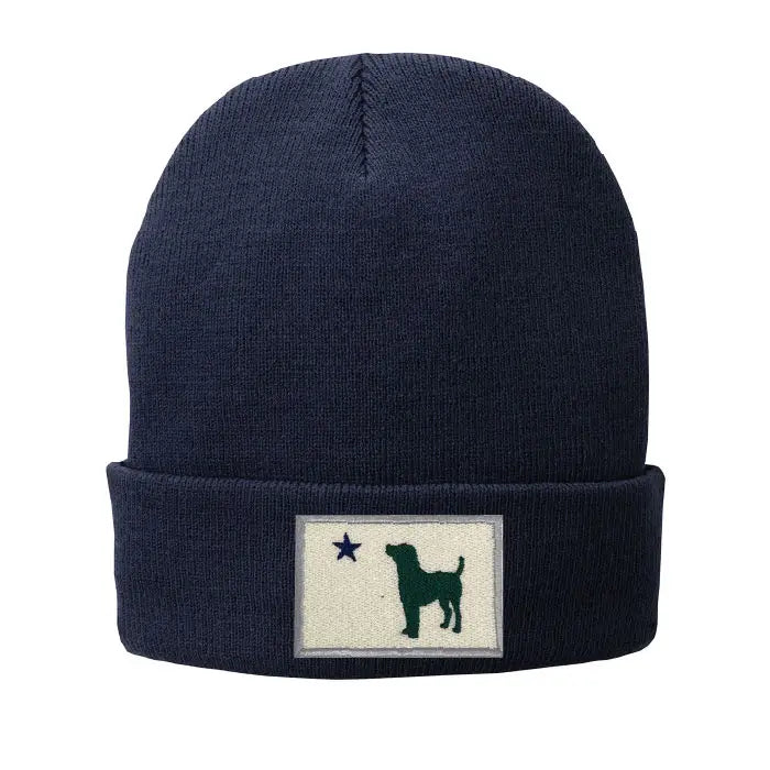 Maine Flag Dog Patch Fleece-Lined Knit Beanie