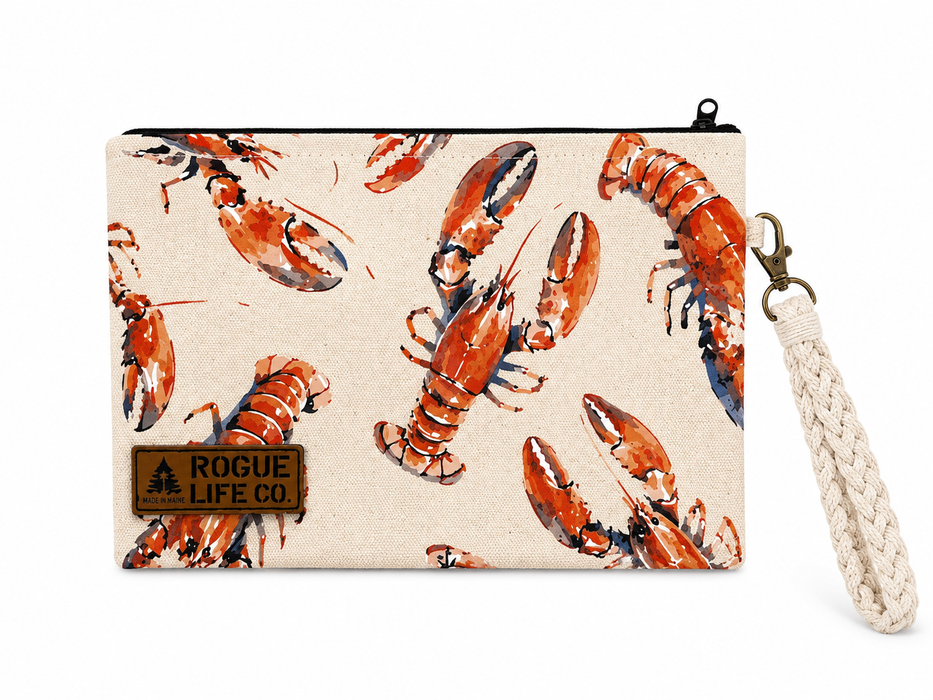 Coastal Collection Wristlet – Watercolor Lobster ROGUE LIFE Co. Wristlet