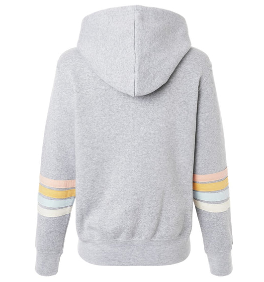 Women's Quad Stripe Full-Zip Hoodie - Soft Grey SHOP ROGUE WEAR Crewneck
