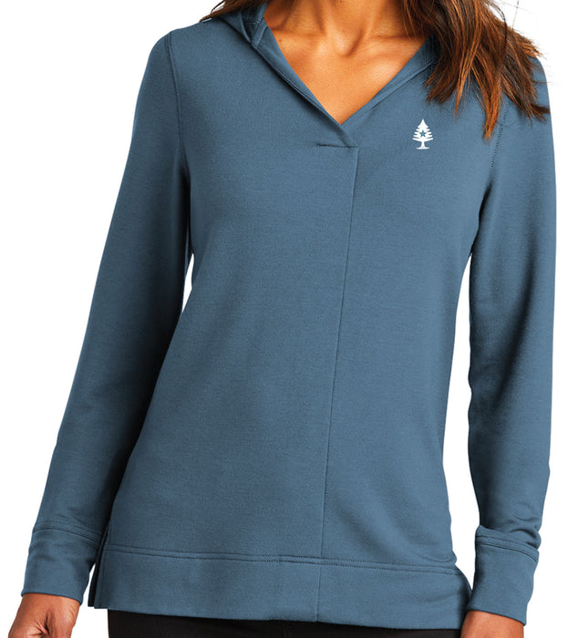 Ladies Microterry Hooded Tunic - Dusk Blue